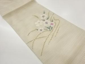 絽草花模様織出し名古屋帯